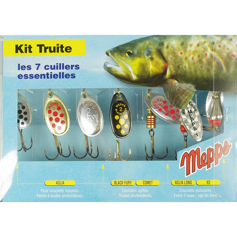 Mepps comet spinners set/3 or/rouge sz0 brook trout?/