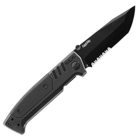 Knife Walther Pdp Tanto Folder Black- Partiellement Dentelée