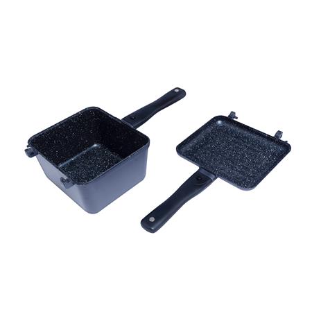 KOCHSET RIDGE MONKEY CONNECT DEEP PAN & GRIDDLE GRANITE EDITION