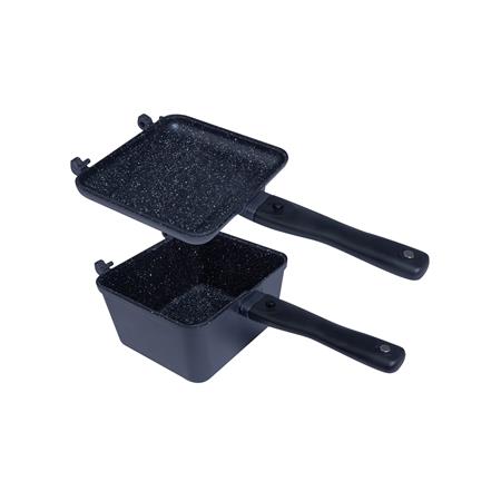 KOCHSET RIDGE MONKEY CONNECT DEEP PAN & GRIDDLE GRANITE EDITION