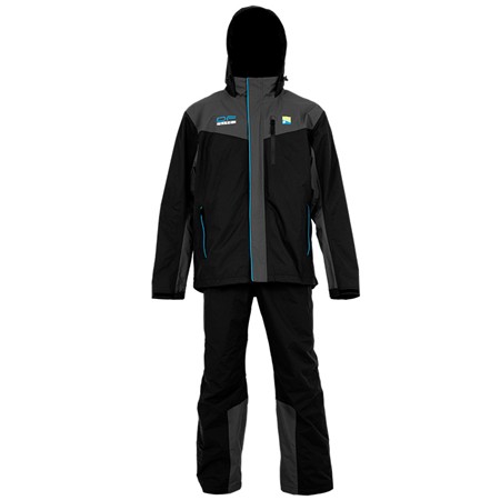 KOMPLET KURTKI I OGRODNICZEK MĘSKICH PRESTON INNOVATIONS DF LITE SUIT - CZARNY/SZARY