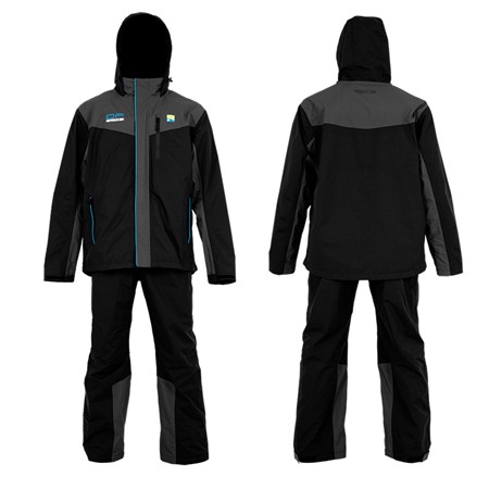 KOMPLET KURTKI I OGRODNICZEK MĘSKICH PRESTON INNOVATIONS DF LITE SUIT - CZARNY/SZARY