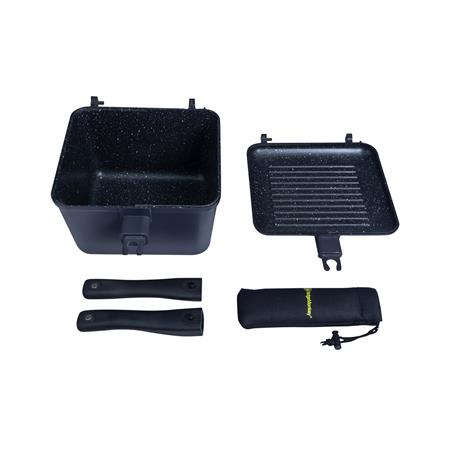 KOOKSET RIDGE MONKEY CONNECT DEEP PAN & GRIDDLE XL GRANITE EDITION