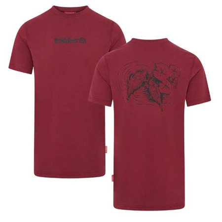 KORTÆRMET HERRE T-SHIRT TRAKKER RIPPLE T-SHIRT - BORDEAUX