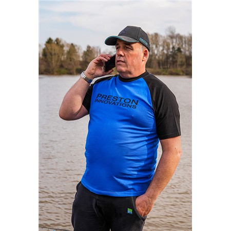KORTÆRMET T-SHIRT TIL HERRE PRESTON INNOVATIONS LIGHTWEIGHT BLUE RAGLAN - BLÅ