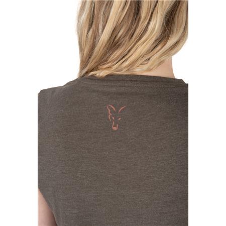 KORTÆRMET T-SHIRT TIL KVINDER FOX WC V NECK T - OLIVEN