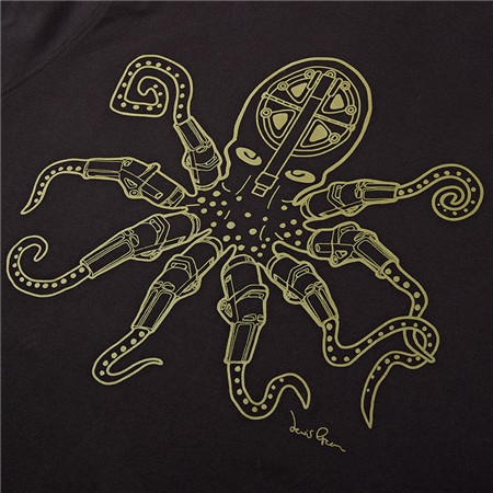 KORTÆRMET T-SHIRT TIL MÆND TRAKKER OCTOPUS RS - SORT
