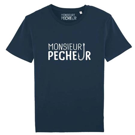 Kortärmad Herr-T-Shirt Monsieur Pêcheur Herr Fiskare - Marinblå