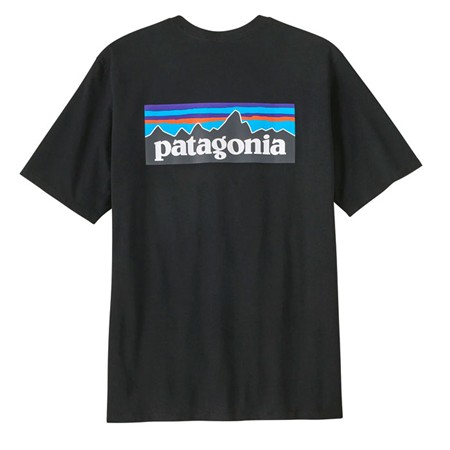 Koszulka Męska Z Krótkim Rękawem Patagonia P-6 Logo Responsibili-Tee - Czarny