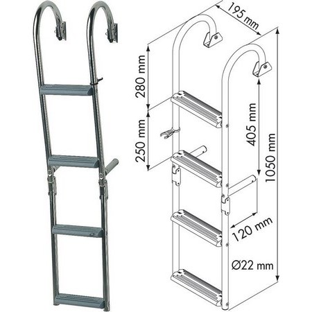 Ladder Plastimo Narrow Steps 180° Crossbars