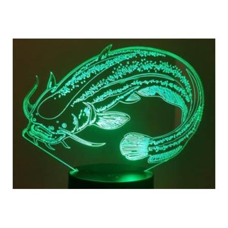 Lamp - Catfish Kisskiss Metal 3D Led Illusion - Silure