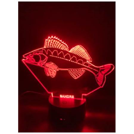 Lâmpada - Lucioperca Kisskiss Metal 3D Led Illusion - Sandre
