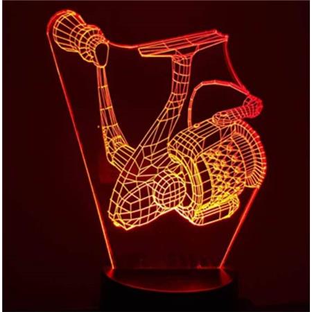 Lampe Kisskiss Metal 3D Led Illusion - Spinning-Hjul