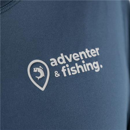 LANGÆRMET HERRE-T-SHIRT ADVENTER & FISHING BOZED ANTI UV - MARINEBLÅ