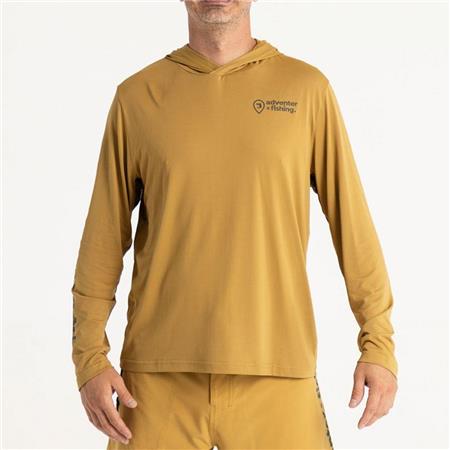 Langærmet Herre-T-Shirt Adventer & Fishing Golon Anti Uv - Gul