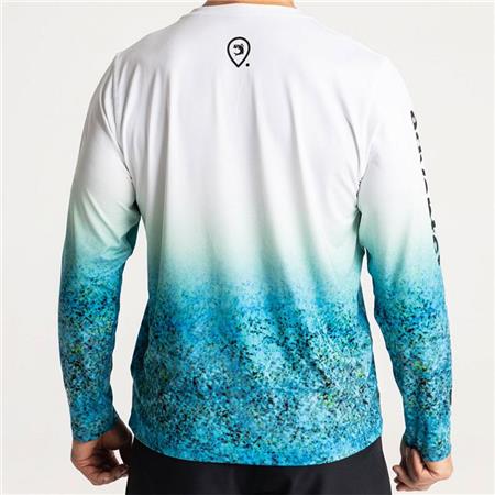LANGÆRMET T-SHIRT TIL HERRE ADVENTER & FISHING BOZED ANTI UV - BLEU
