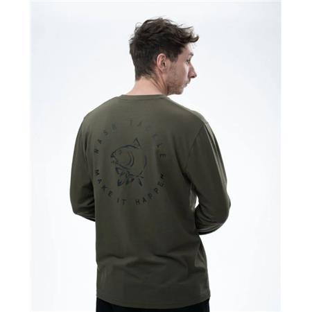 LANGÆRMET T-SHIRT TIL HERRE NASH MAKE IT HAPPEN CARP LOGO LONG SLEEVE - GRØN