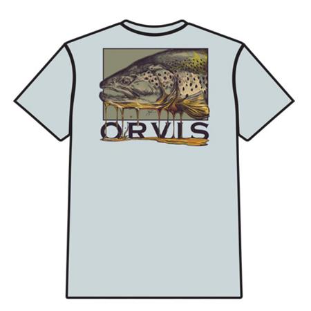 Langærmet T-Shirt Til Herre Orvis Dripping Trout - Blå