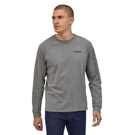 LANGÆRMET T-SHIRT TIL HERRE PATAGONIA L/S P-6 LOGO RESPONSIBILI-TEE - GRUSMELERET