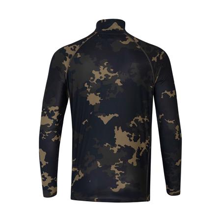 LANGÆRMET T-SHIRT TIL MÆND KORDA KOOL UPF ZIP JERSEY - MØRK KAMO