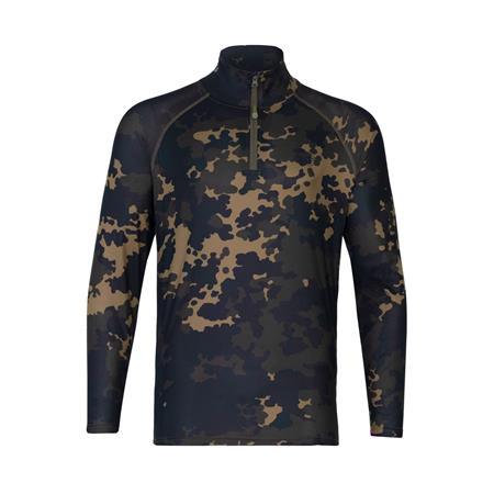 Langærmet T-Shirt Til Mænd Korda Kool Upf Zip Jersey - Mørk Kamo