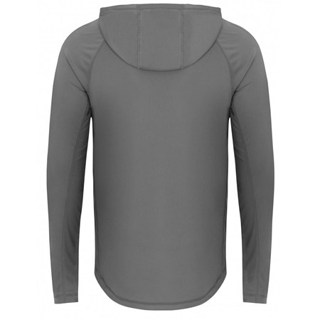 LANGÆRMET T-SHIRT TIL MÆND KORDA UPF HOODED TOP - KOKSGRÅ