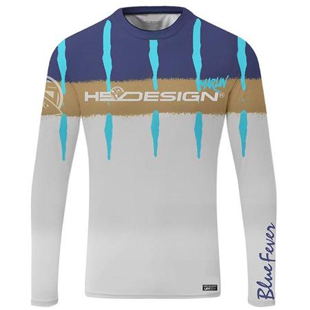 Langarm-T-Shirt Herren Hot Spot Design Ocean Performance Marlin - Weiß/Blau