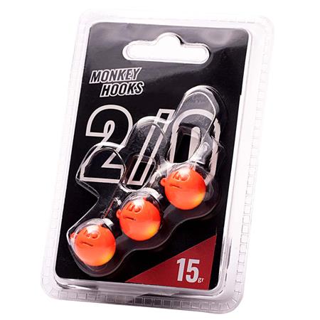 LEADED HEAD MONKEY LURES - ORANGE/JAUNE - PACK OF 3