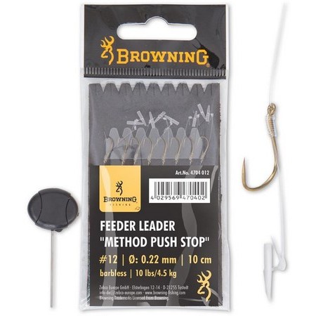 Leader Browning Feeder Method Push Stop With Hook - Pack Of 8