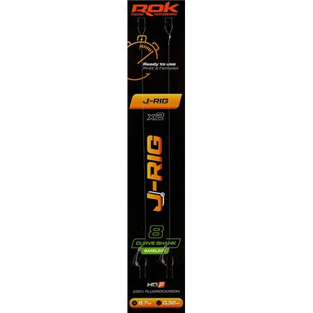Leader Rok Fishing J-Rig Curve Shank Barbless - Pack Of 2