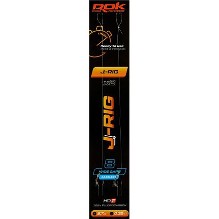 Leader Rok Fishing J-Rig Wide Gape Barbless - Pack Of 2