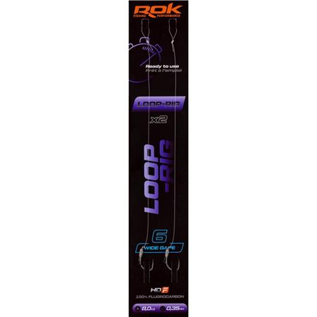 Leader Rok Fishing Loop Rig Wide Gape - Pack Of 2