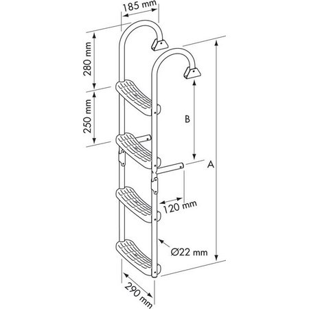 Leiter Plastimo Edelstahl Klappbar Bügel Um 180°
