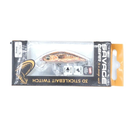 Leurre Coulant Savage Gear 3D Sticklebait Twitch - 4.5Cm - Fluo Orange Copper