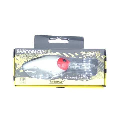 Leurre Flottant Black Cat Baby Cranker - 12Cm - Red Head