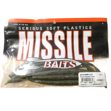 Leurre Quiver 6.5 Par 6 Missile Baits - Green Pumpkin Flash