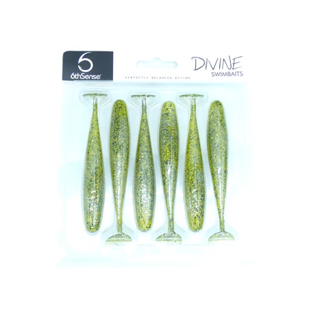 Leurre Souple 6Th Sense Divine Swimbait 4.4 - 11.1Cm - Melon Flash - Par 6