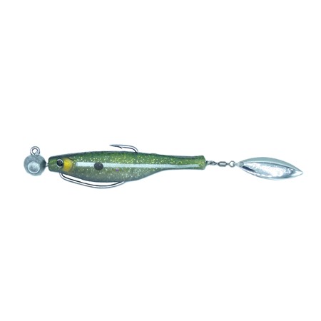 Leurre Souple Armé Hyperlastics Dartspin 4.5' Football Jighead - 12Cm - 10G - Glass Minnow Silver
