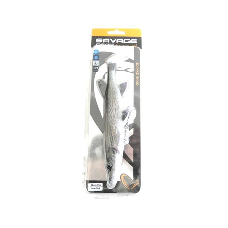 Leurre Souple Armé Savage Gear 3D Pike Shad - 20Cm - White Pike