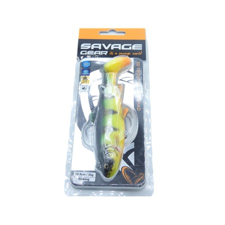 Leurre Souple Armé Savage Gear 3D Trout Shad - 12.5Cm - Firetiger