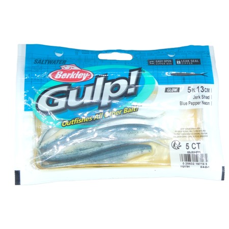 Leurre Souple Berkley Gulp! Saltwater Jerk Shad - 12.5Cm - Blue Pepper Neon - Par 5