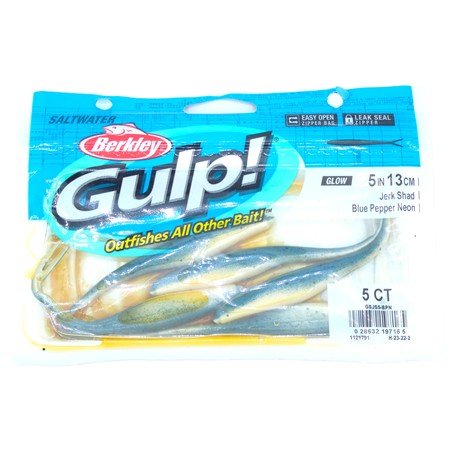 Leurre Souple Berkley Gulp! Saltwater Jerk Shad - 12.5Cm - Blue Pepper Neon - Par 5