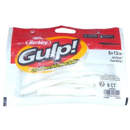 Leurre Souple Berkley Gulp! Saltwater Jerk Shad - 12.5Cm - Pearl White - Par 5