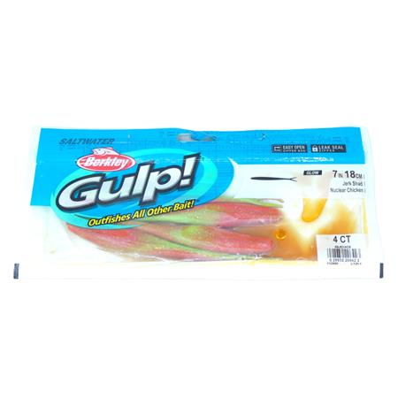 Leurre Souple Berkley Gulp! Saltwater Jerk Shad - 17.5Cm - Nuclear Chicken - Par 4