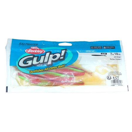 Leurre Souple Berkley Gulp! Saltwater Jerk Shad - 17.5Cm - Nuclear Chicken - Par 4