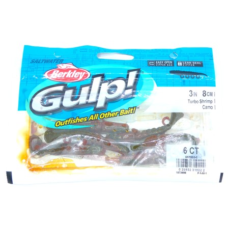 Leurre Souple Berkley Gulp! Turbo Shrimp - 7.5Cm - Pepper Prawn - Par 6