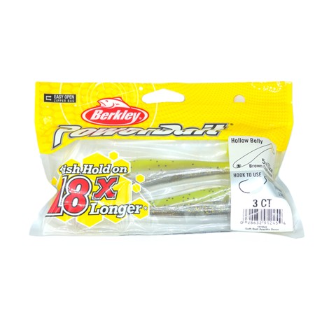 Leurre Souple Berkley Powerbait Hollow Belly - 13Cm - Brown Chartreuse - Par 2