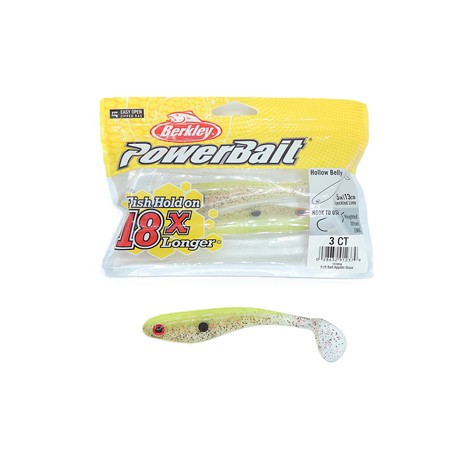 Leurre Souple Berkley Powerbait Hollow Belly - 13Cm - Speckled Lime - Par 3