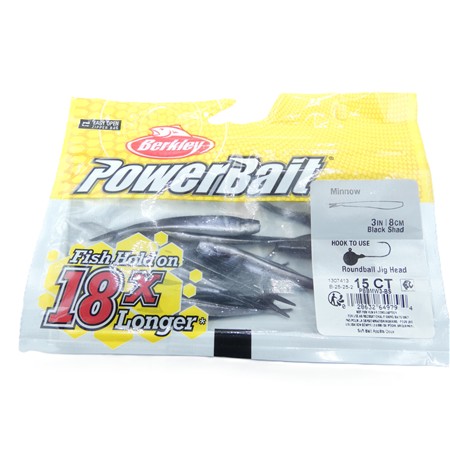 Leurre Souple Berkley Powerbait Minnow - 7.5Cm - Black Shad - Par 15