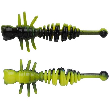 Leurre Souple Berkley Powerbait Power Larvae - 5,5Cm - Black-Sunshine Yellow - Par 10